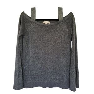 Michael Michael Kors Off The Shoulder Top Gray Silver Metallic Women Size M Long